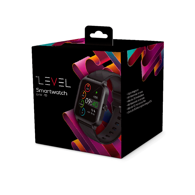 SMARTWATCH LEVEL LVW-10 BLACK COURO