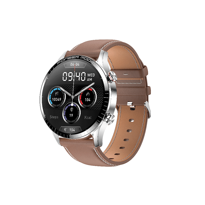 SMARTWATCH LEVEL PRATA COURO LVW-50C