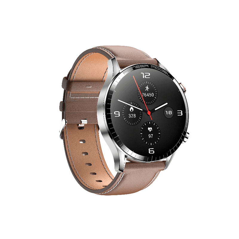 SMARTWATCH LEVEL PRATA COURO LVW-50C